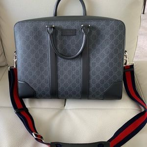 AUTHENTIC black Gucci computer bag briefcase